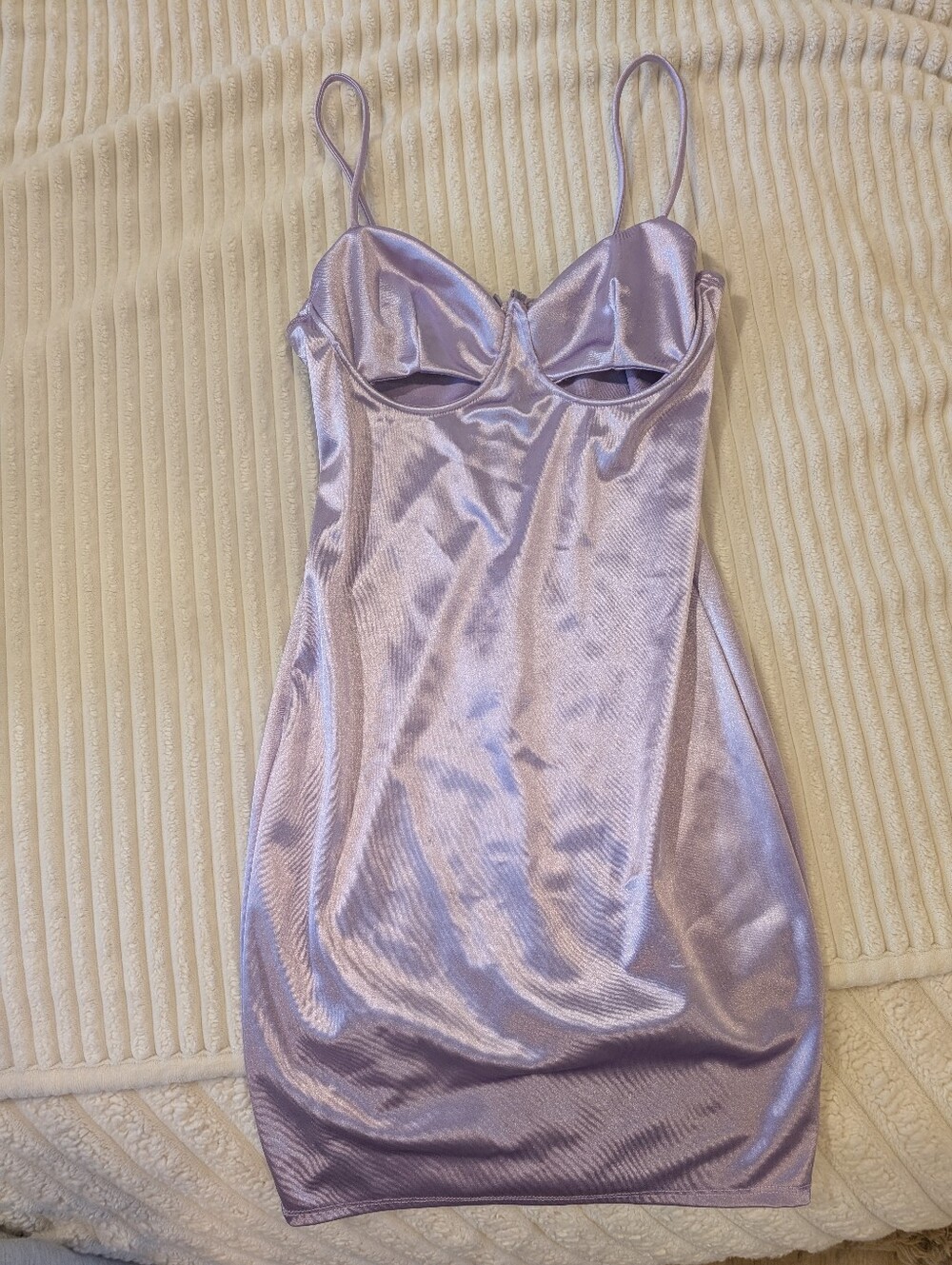 Satin Underwire Slip Dress in Lavender - Picture 6 of 7
